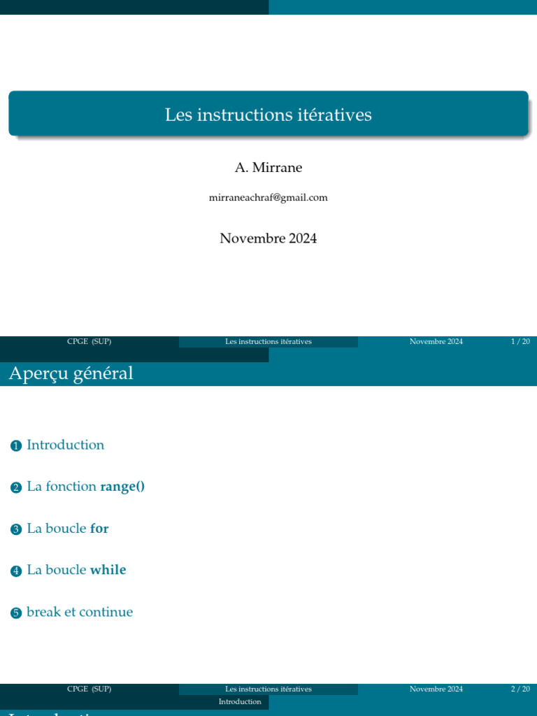 Instructions Itératives en Python | PDF | Structure de contrôle ...