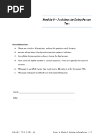 IV-10 Test - Module 9 Assisting the Dying Person