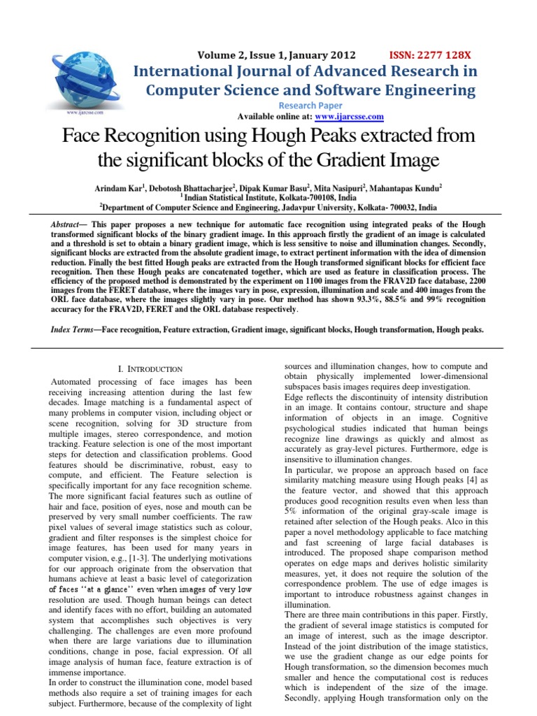 Face Recognition Using Hough Peaks Extracted From The Significant ...