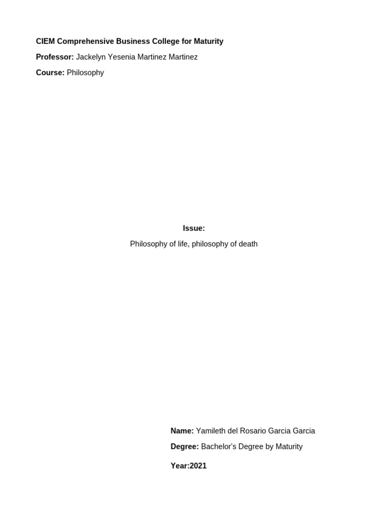 Philosophy of Life and Death Explained | PDF | Meaning Of Life | Socrates