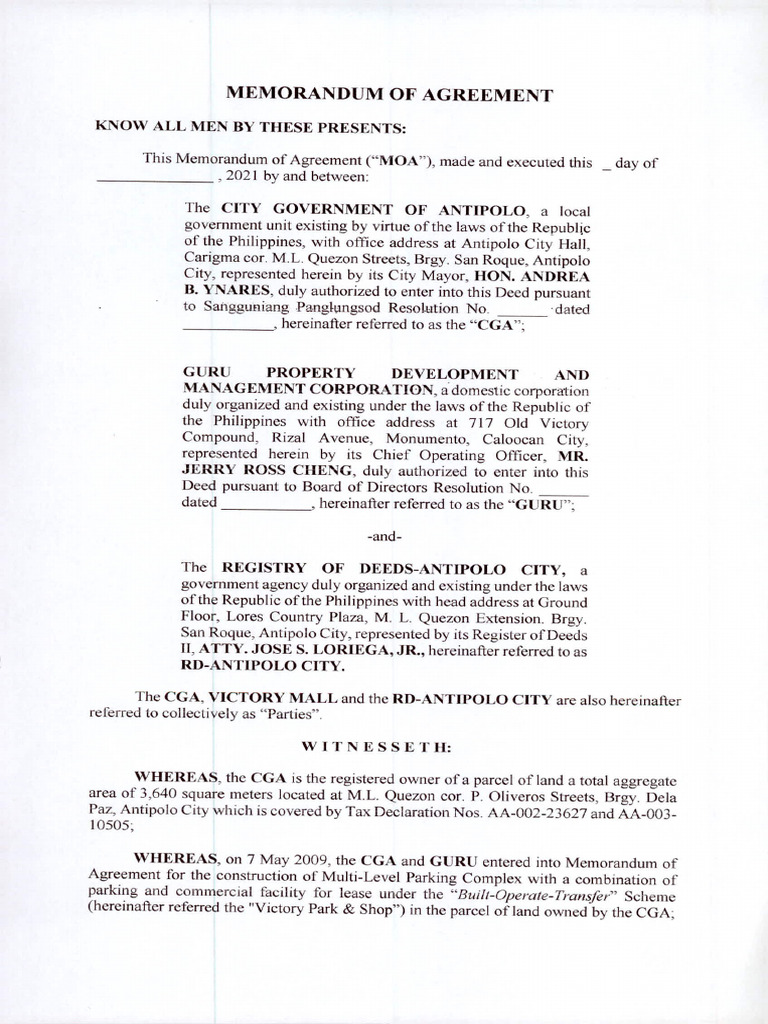 Moa Cga, Guru Property Development and Management Corporation and Rdo ...