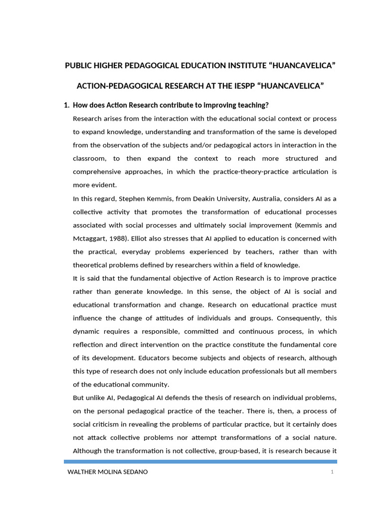 Enhancing Teaching Through Action Research | PDF | Pedagogy | Teachers