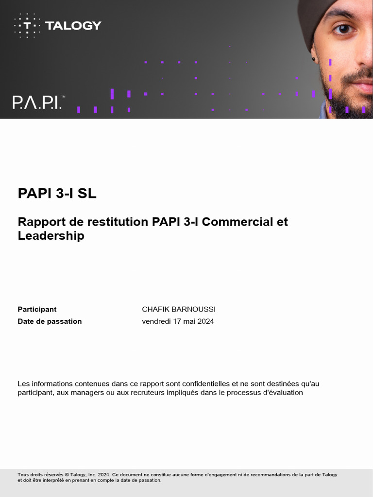 Rapport PAPI 3-I de Chafik Barnoussi | PDF | Émotions | Motivation
