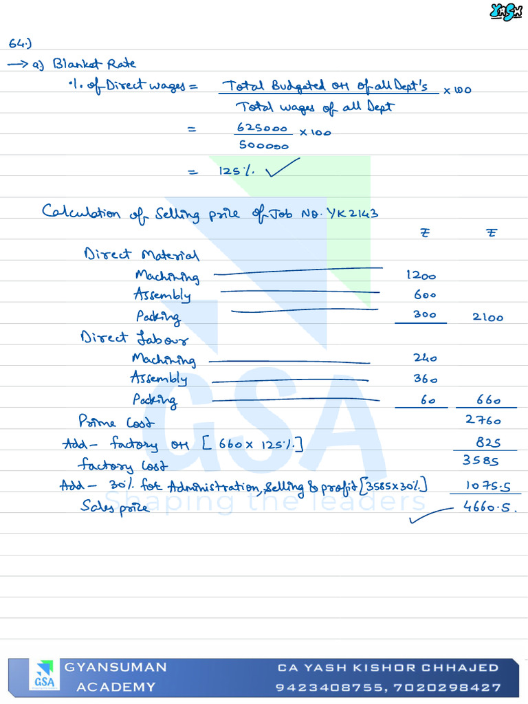 Job Costing and Overhead Absorption Analysis | PDF | Economies | Business
