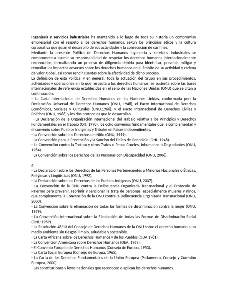 Compromiso con los Derechos Humanos en ACS | PDF | Convenio europeo de ...