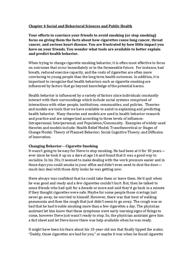 Behavior Change Strategies for Smoking Cessation | PDF | Smoking ...