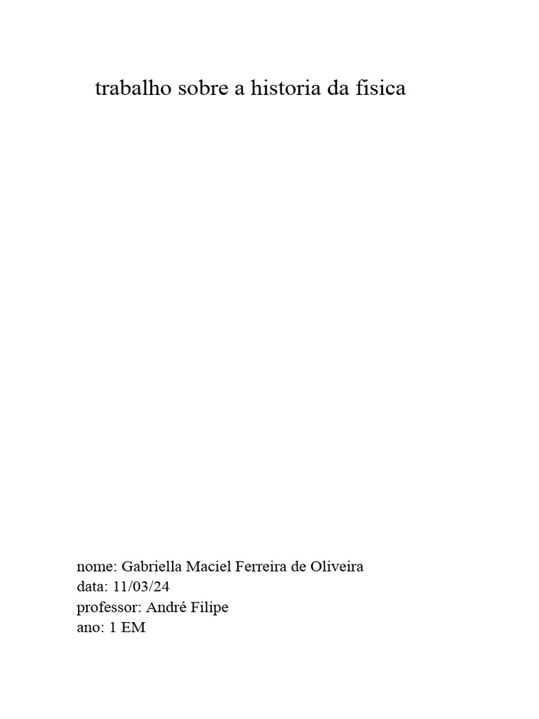 História da Física: Contribuições e Avanços | PDF | Física | Science