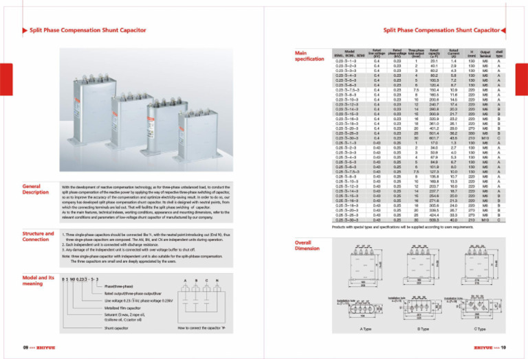 Split Phase Compensation Shunt Capacitor - Compressed | PDF