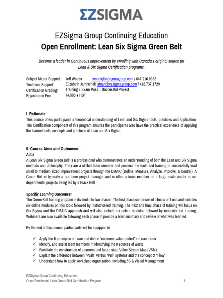Lean Six Sigma Certification Course | PDF | Six Sigma | Statistics