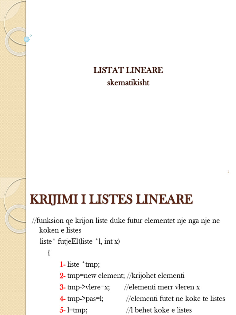 Seminar 19-20 - Listat Lineare | PDF