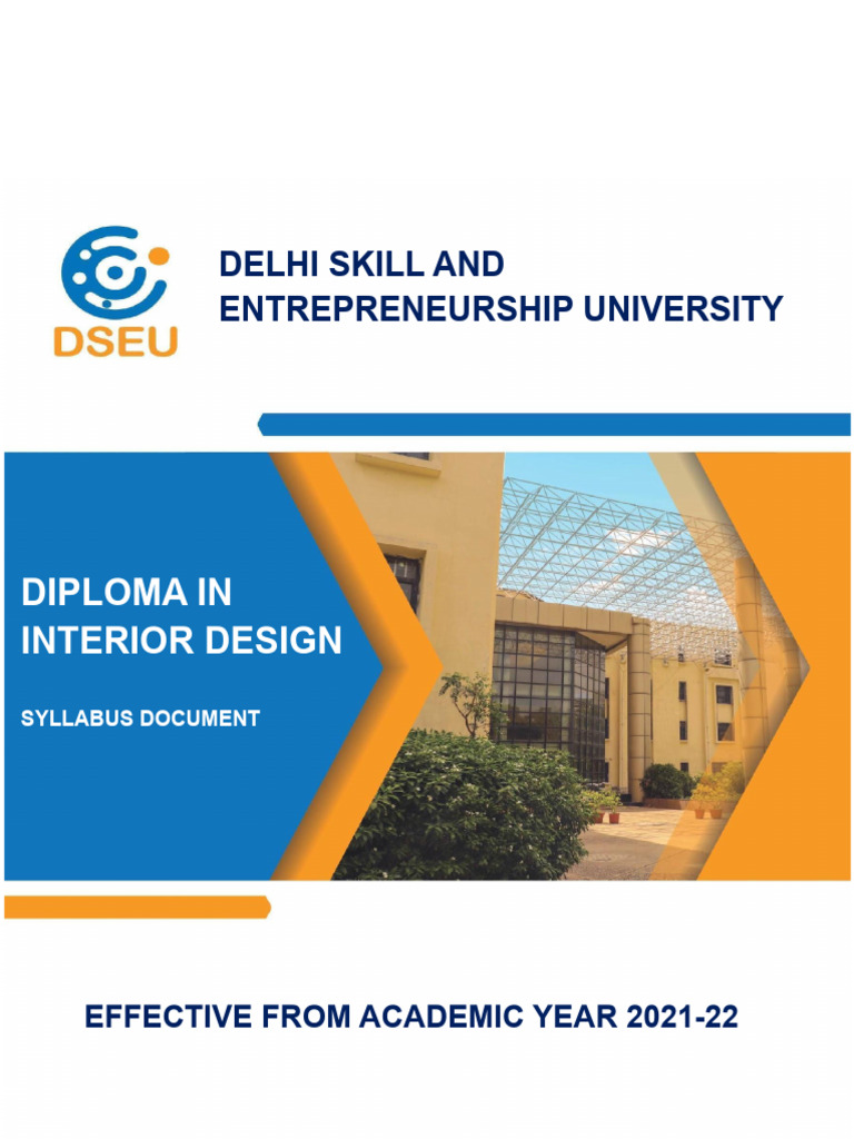 Diploma in Interior Design Syllabus | PDF | Interior Design | Lecture