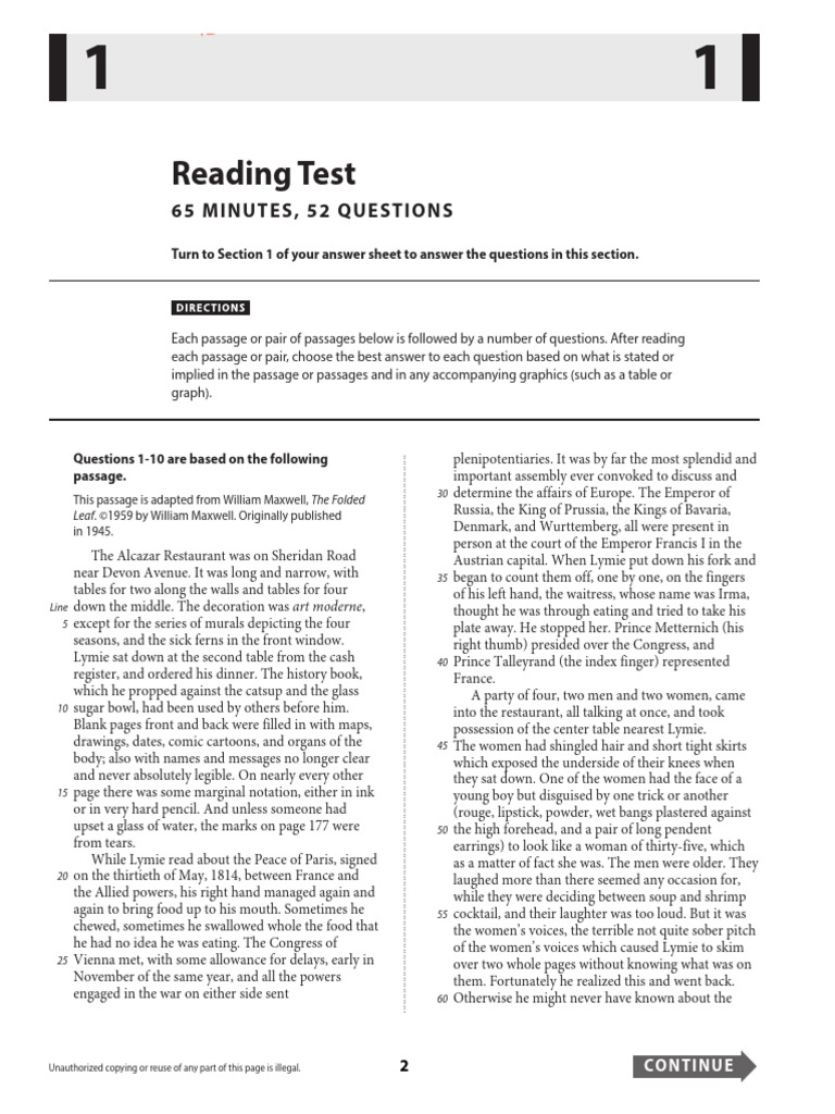 Reading Comprehension Test Guide | PDF