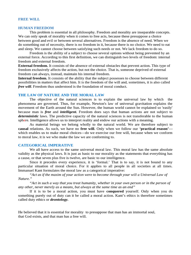 Understanding Free Will and Morality | PDF | Free Will | Metaphysics