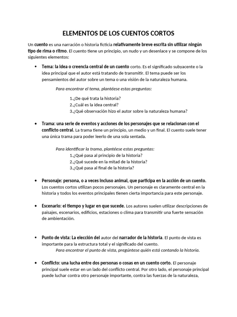 Elementos Clave de Cuentos y Poesía | PDF | Poesía | Metro (poesía)