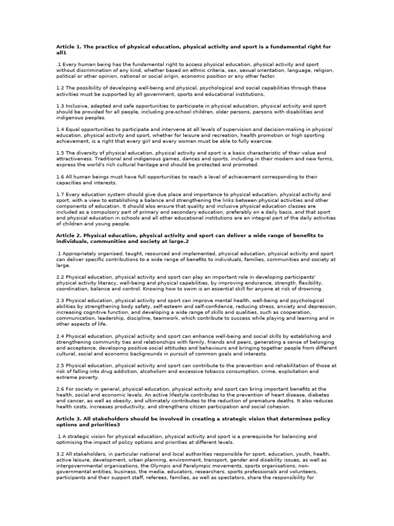 Inclusive Physical Education Rights | PDF | Sports | Physical Education