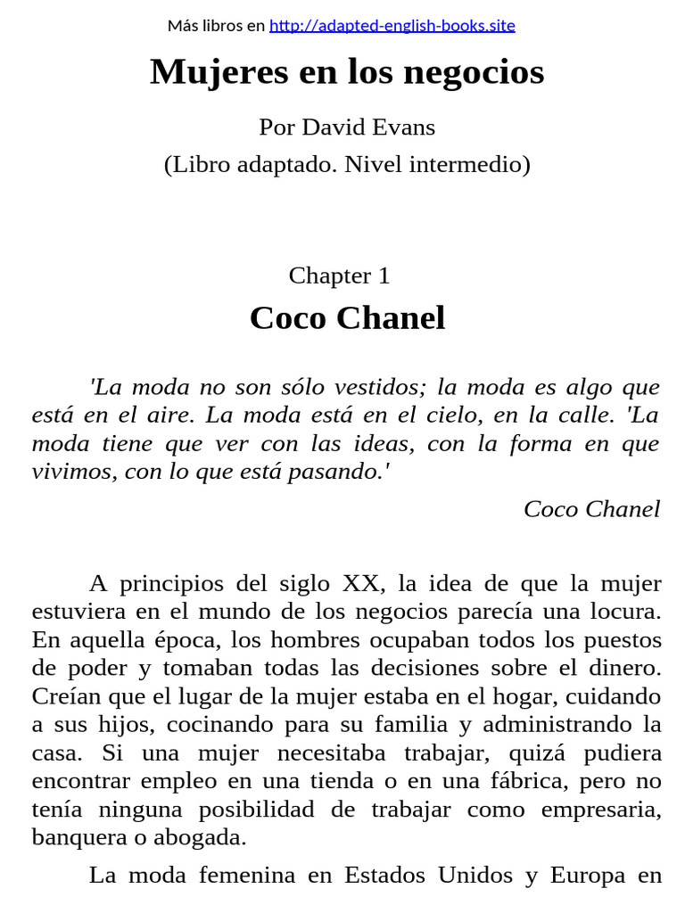 David Evans-Mujeres en Los Negocios | PDF | Moda