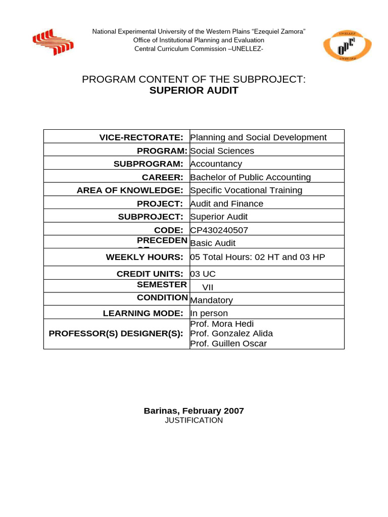 Superior Audit Program Content | PDF | Audit | Internal Control