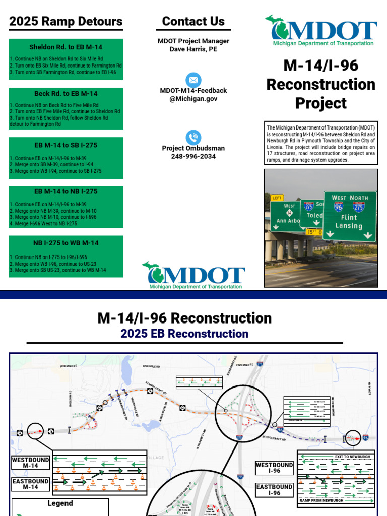 M-14 Reconstruction Detour Brochure | PDF | Road Infrastructure | Road ...