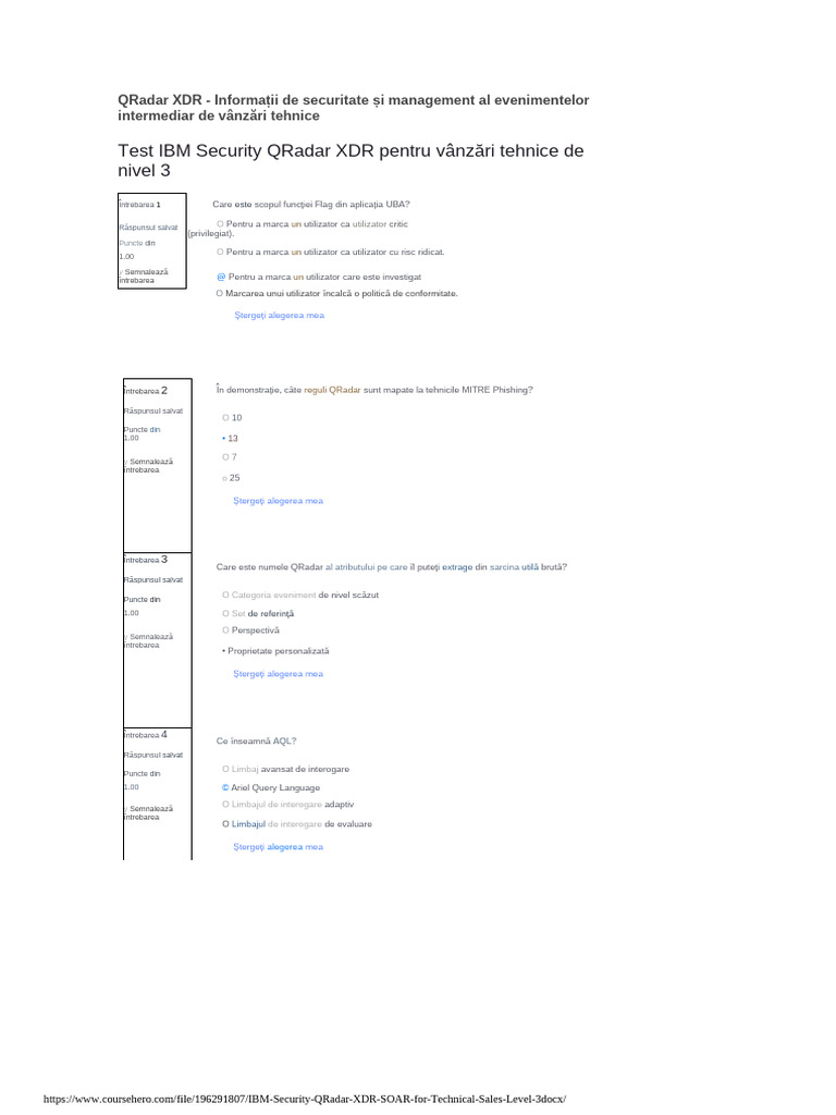 IBM Security QRadar XDR SOAR Pentru Vânzări Tehnice Nivel 3 | PDF