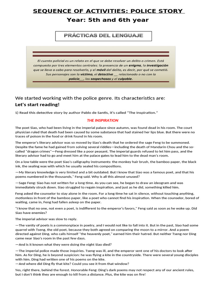 POLICE STORY 6th | PDF | Verb | Grammatical Tense