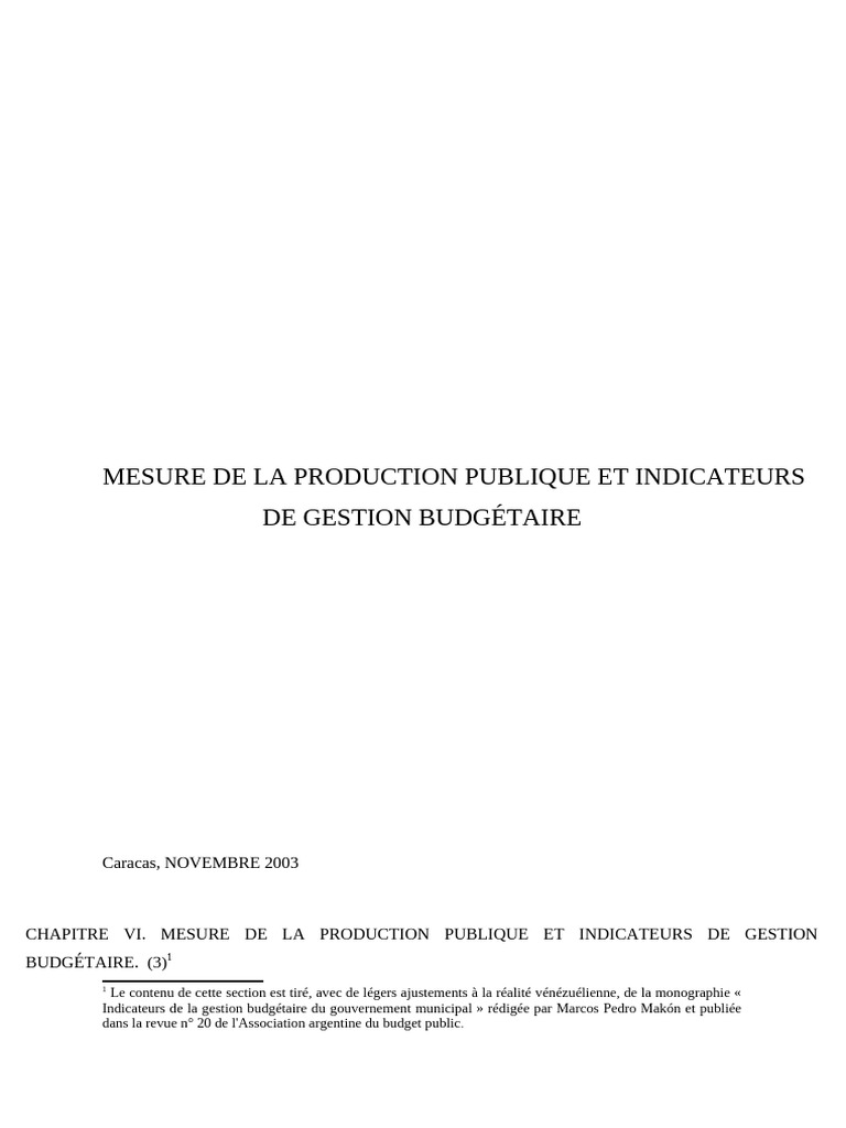 Mesure de la production publique et budget | PDF | Budget ...