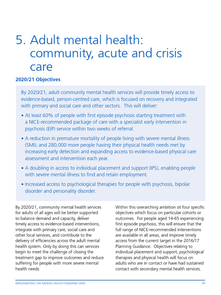 Adult Mental Health Community Acute and Crisis Care | PDF | Mental ...