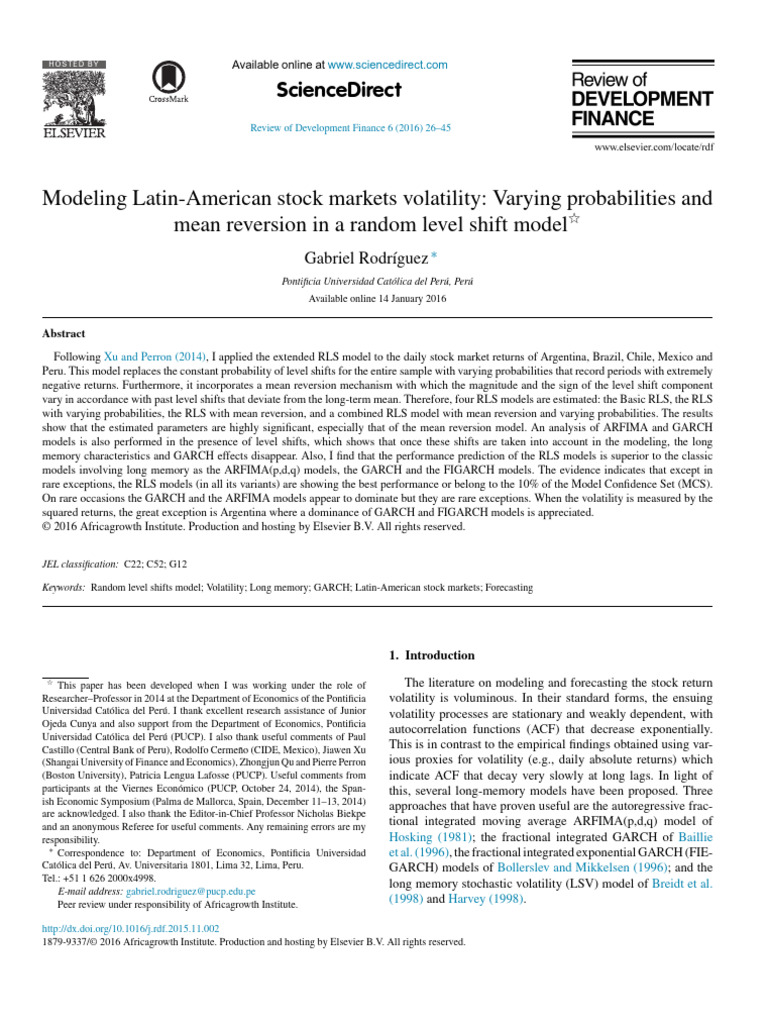 Latin-American Stock Market Volatility Analysis | PDF | Variance ...