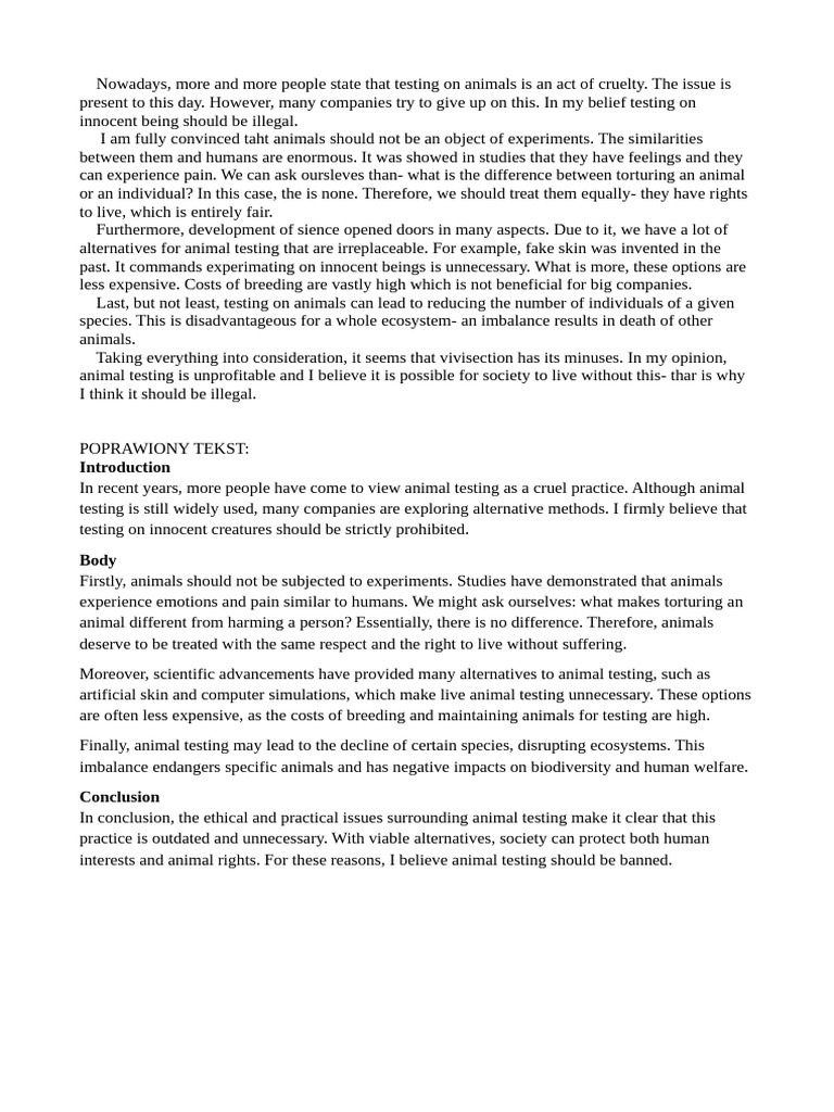Ban on Animal Testing: Ethical Reasons | PDF | Animal Testing | Animal ...