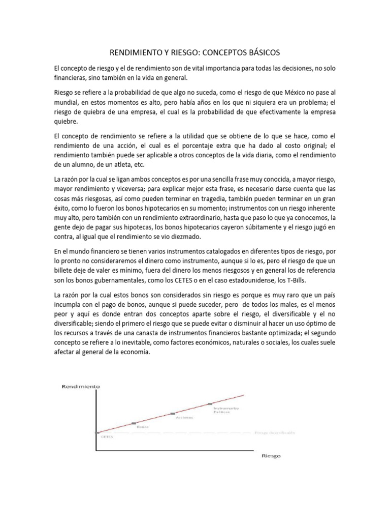 Rendimiento y Riesgo en Inversiones Financieras | PDF | Valoración ...
