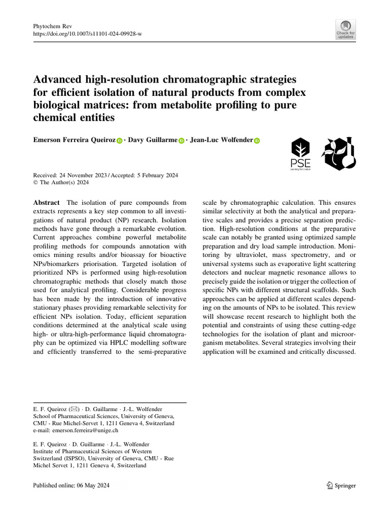 Advanced Strategies for Natural Product Isolation | PDF | High ...