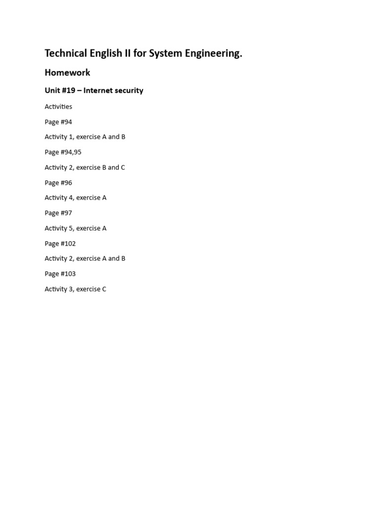 Internet Security Homework Activities | PDF