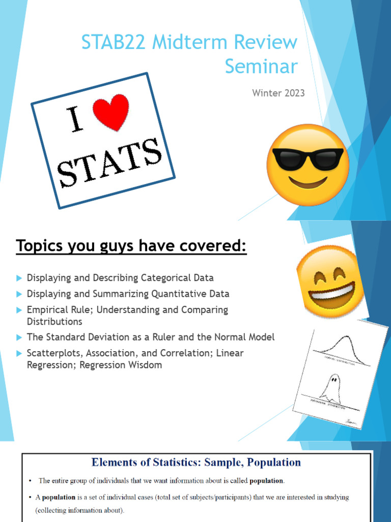 STAB22 Midterm Review: Data Analysis Concepts | PDF | Errors And ...