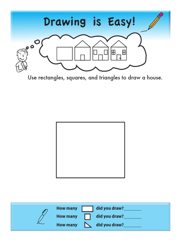 Easy Geometric House Drawing | PDF