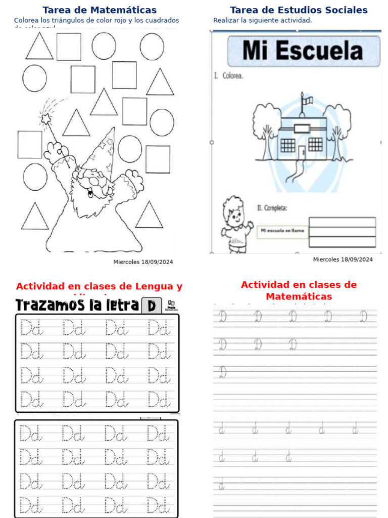 Actividades Escolares Para Niños Pdf