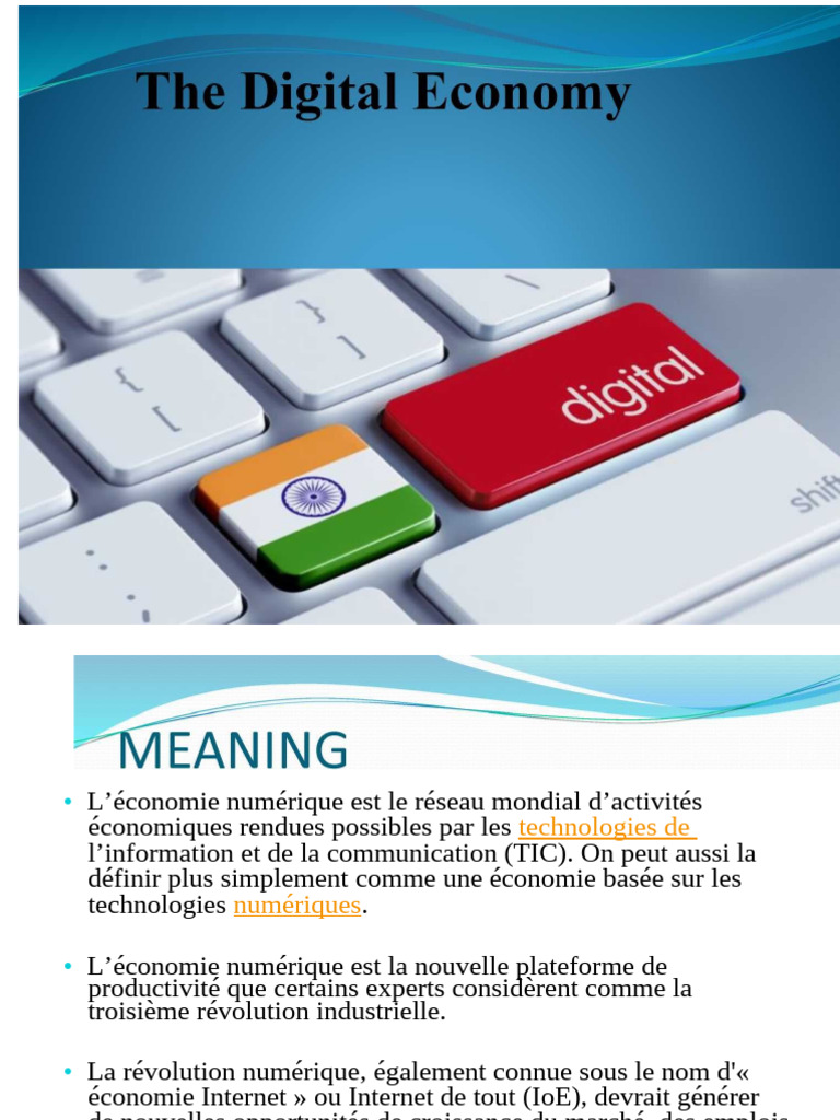 Opportunit s De L conomie Num rique En Inde PDF Technologies De L 