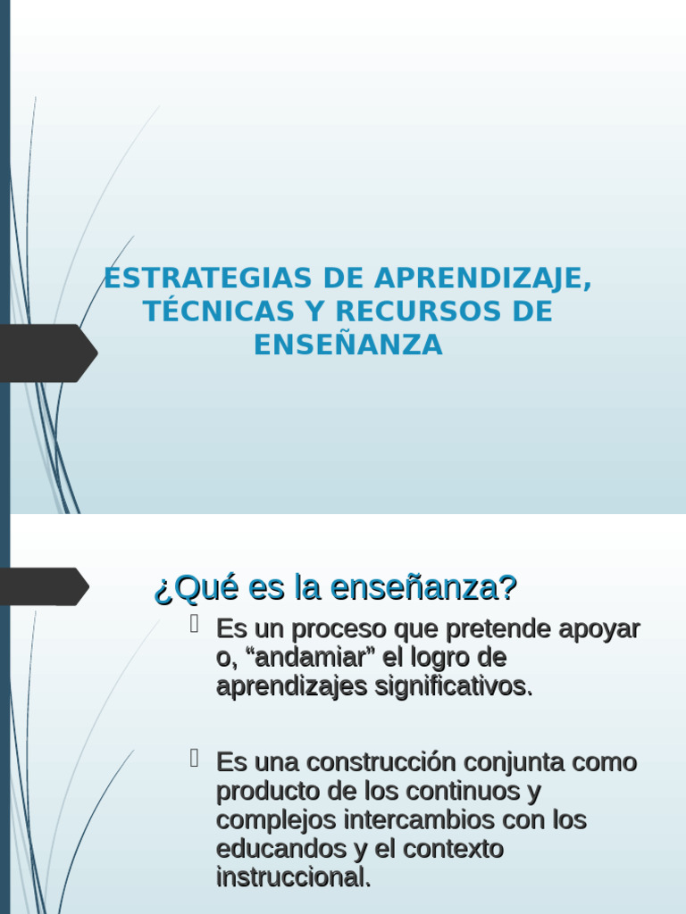 Estrategias de Aprendizaje y Enseñanza | PDF | Aprendizaje | Enseñando
