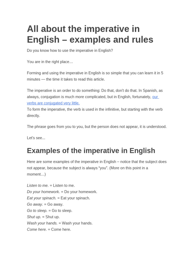 Everything About The Imperative in English | PDF | Hernán Cortés | Mexico