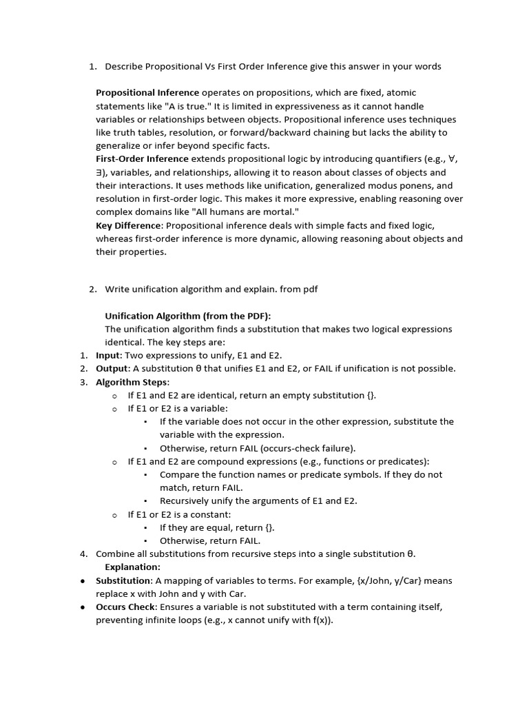 Propositional vs First-Order Inference | PDF | First Order Logic | Logic