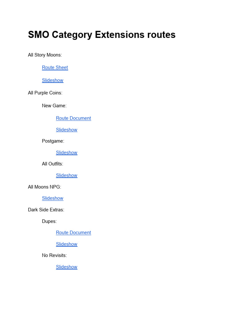 SMO Category Extensions Routes Guide | PDF