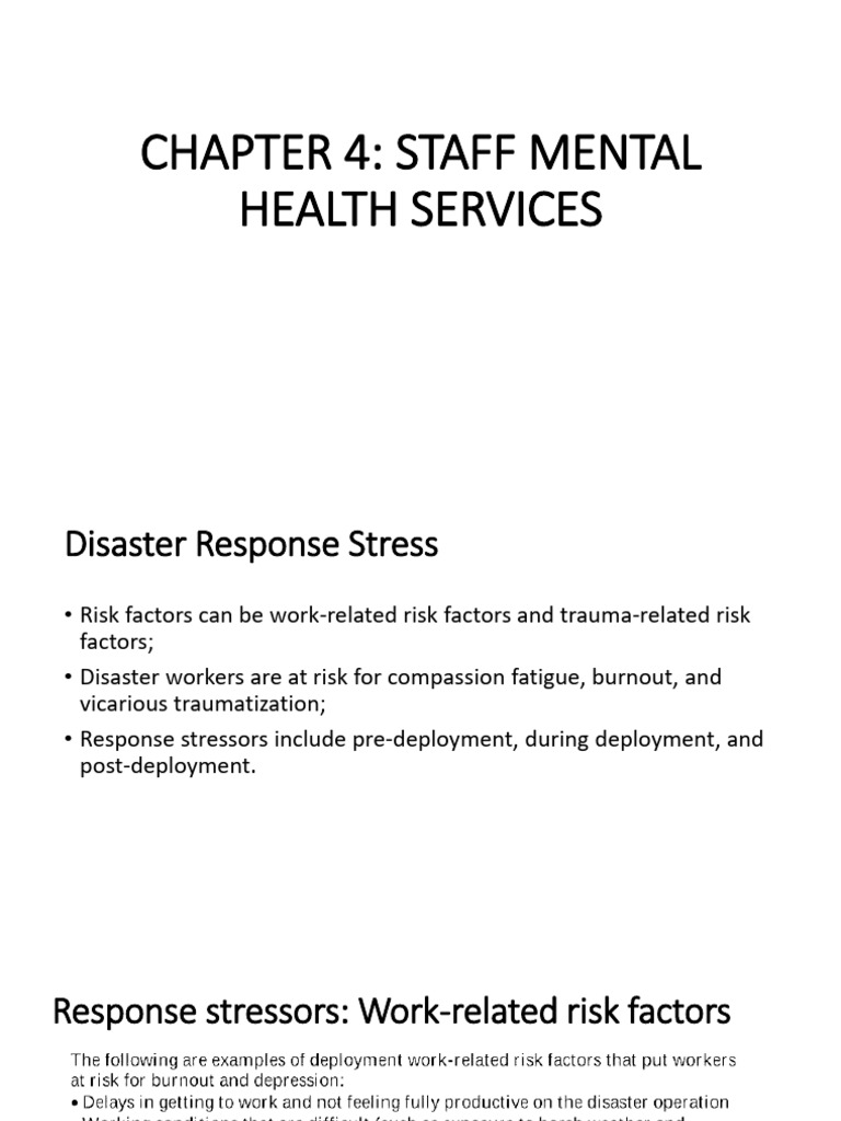 Staff Mental Health in Disaster Response | PDF | Occupational Burnout ...