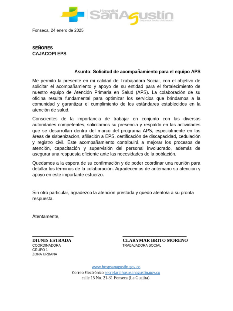 Carta Acompañamiento | PDF