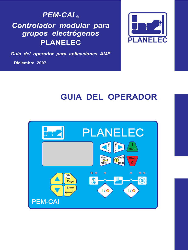 Guía del operador PEM-CAI para grupos electrógenos | PDF | Energia ...