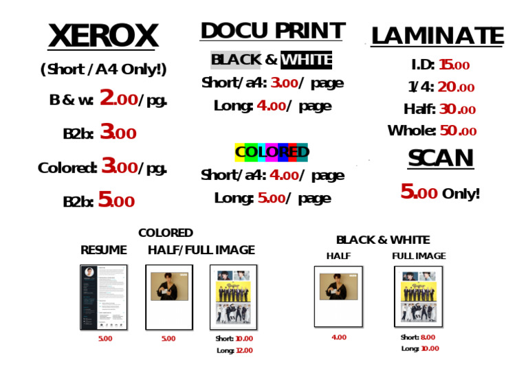 Printing and Lamination Pricing Guide | PDF