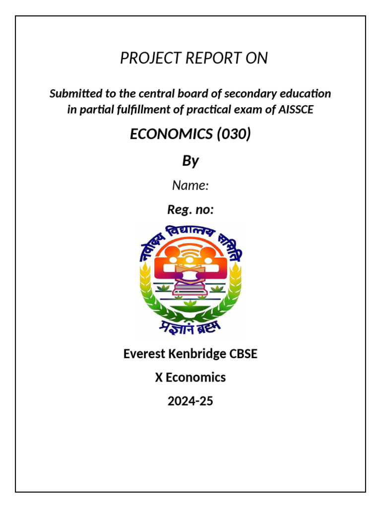 Economics Project Report | PDF
