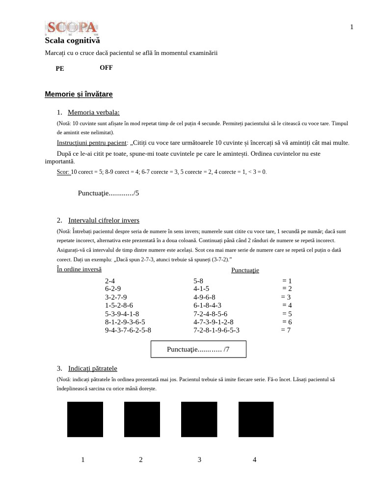 SCOPA Cog Parkinson PDF | PDF