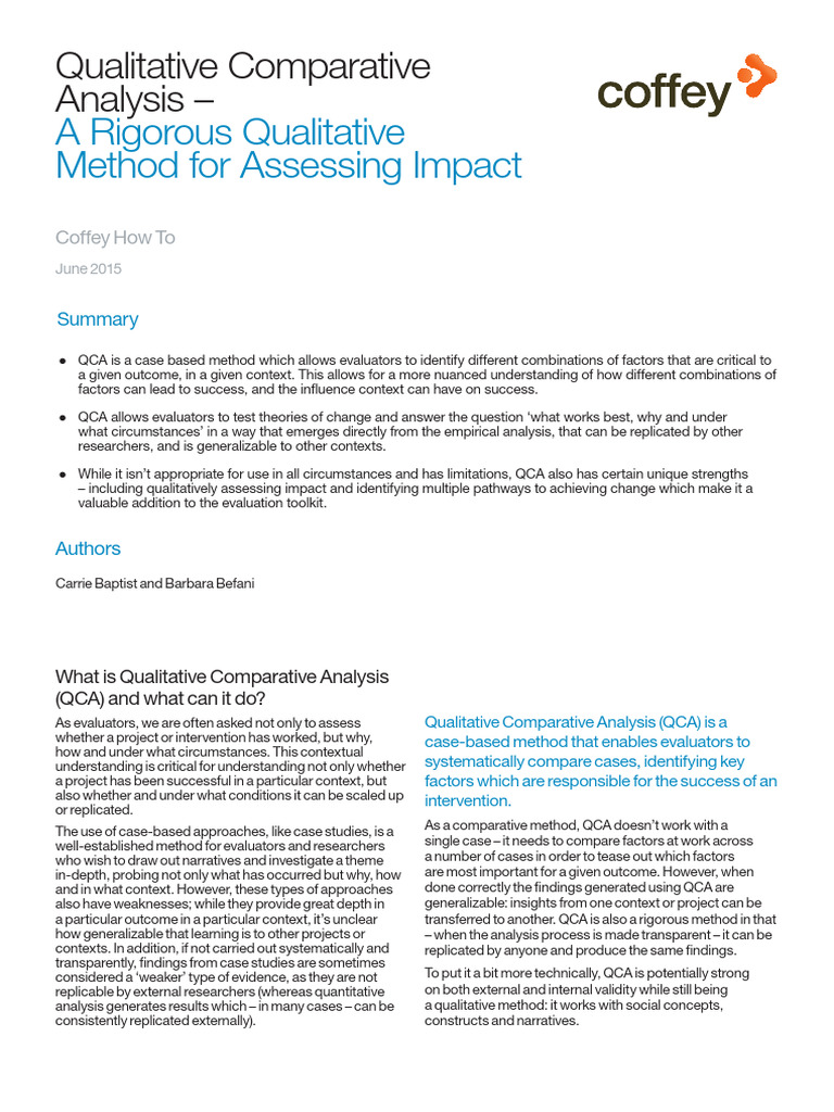 Understanding Qualitative Comparative Analysis | PDF | Evaluation ...