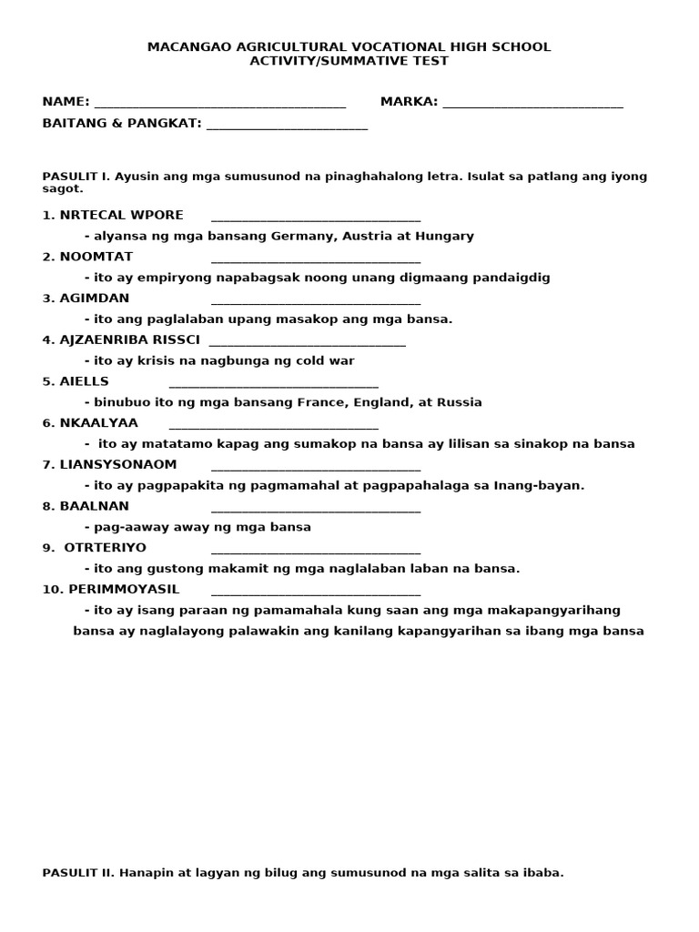 Activity Summative | PDF