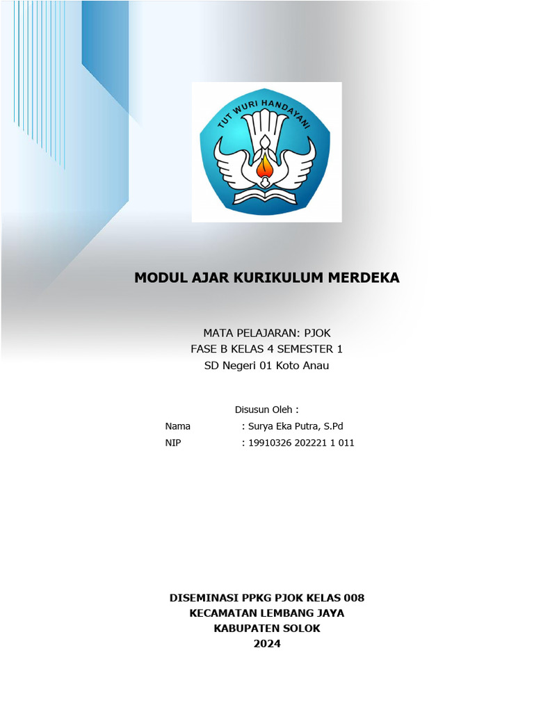Modul Ajar PJOK Kelas 4 Kurikulum Merdeka | PDF