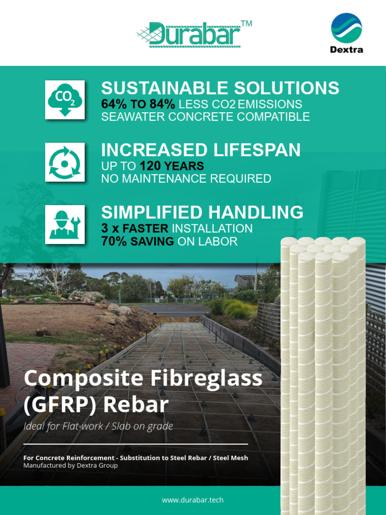 Dextra Durabar GFRP Rebar Brochure EN 2412 | PDF | Fibre Reinforced ...