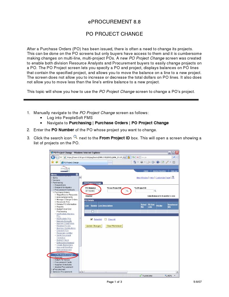 PO Project Change | PDF | Business